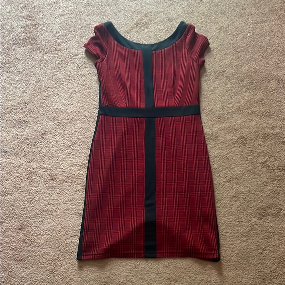 Ellen Tracy Plaid Midi Dress